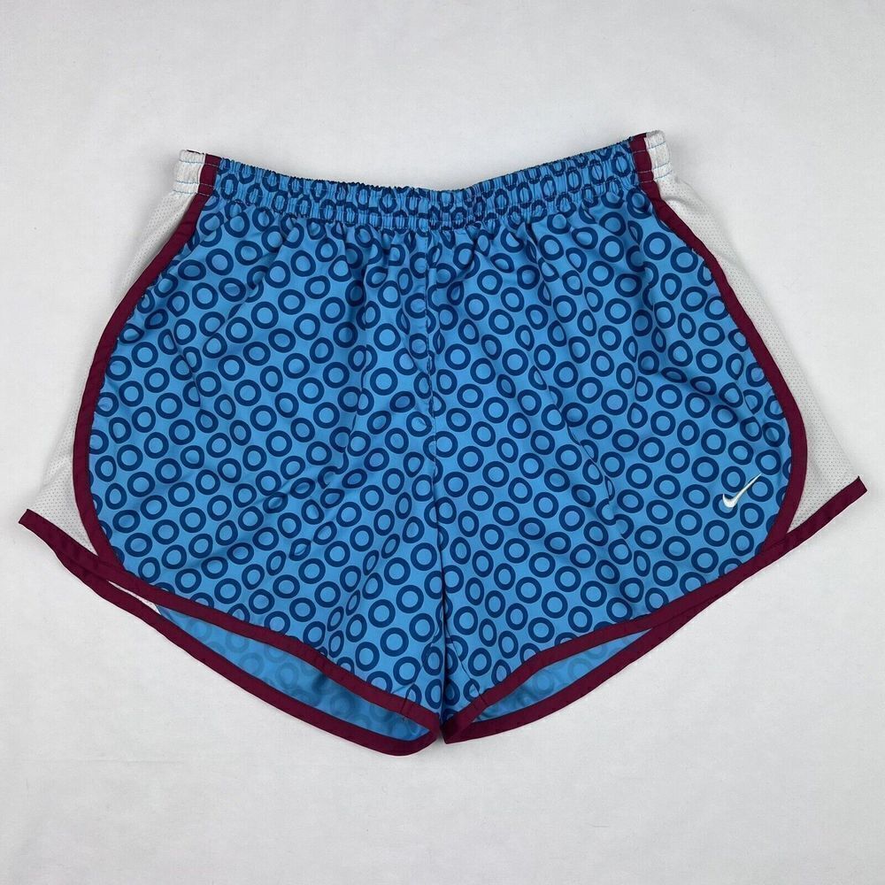 Nike Girl’s XL Dri-Fit Blue Red White Print Active Lined Running Shorts
